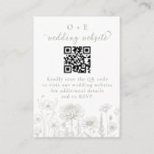 Sage Green Botanical Minimal Wedding Website QR Informatiekaartje (Voorkant)