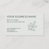 Sage Green Botanical Minimalist Small Visitekaartje (Voorkant)