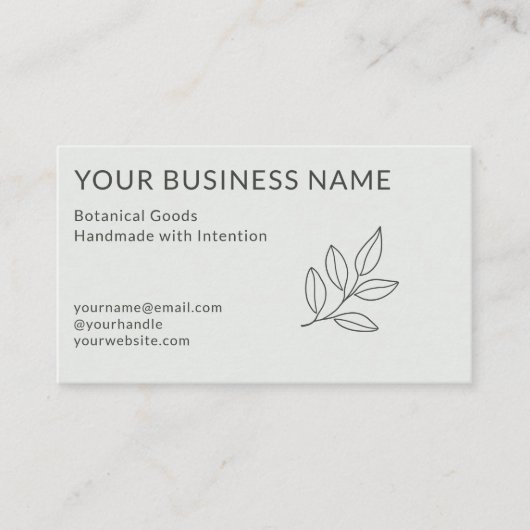 Sage Green Botanical Minimalist Small Visitekaartje (Voorkant)