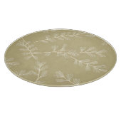 Sage Green Botanical Pattern Cream Hand Drawn Leaf Snijplank (Hoek)