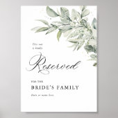 Sage Green Botanical Reserved Seating Sign 5x7 Poster (Voorkant)