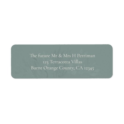 Sage Green Botanical Return Address Label (Voorkant)