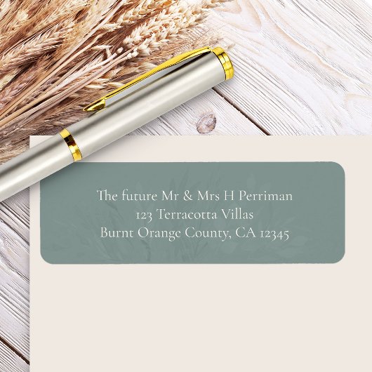 Sage Green Botanical Return Address Label