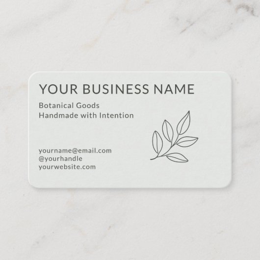 Sage Green Botanical Visitekaartje (Voorkant)