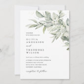 Sage Green Botanical Watercolor Elegant Wedding Kaart (Voorkant)