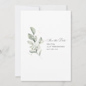 Sage Green Botanical Watercolor Elegant Wedding Save The Date (Achterkant)