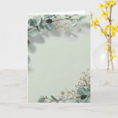 Sage Green Botanical Watercolor Wedding Invitation Kaart (Gele Bloem)