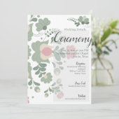 Sage Green Botanical Wedding Details Card Kaart (Staand voorkant)