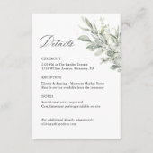 Sage Green Botanical Wedding Details, Ceremony Informatiekaartje (Voorkant)