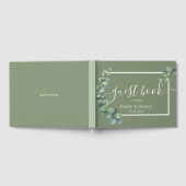 Sage Green Botanical Wedding Elegant Guest Book Gastenboek (Volledig)