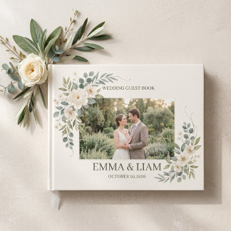 Sage Green Botanical Wedding Guest Book Gastenboek