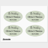 Sage Green Botanical Wedding Ovale Sticker (Vel)