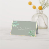 Sage Green Botanical Wedding Place Card Plaatskaartje (Achterkant)