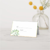 Sage Green Botanical Wedding Place Card Plaatskaartje (Voorkant)