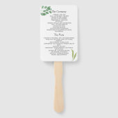Sage Green Botanical Wedding Program Fan Handwaaier (Achterkant)