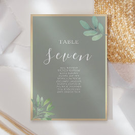 Sage Green Botanical Wedding Seating Chart