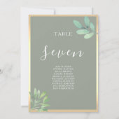 Sage Green Botanical Wedding Seating Chart (Achterkant)