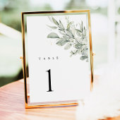 Sage Green Botanical Wedding Table Numbers Kaart