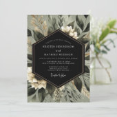 Sage Green Botanical Whimsy Wedding Kaart (Staand voorkant)