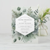 Sage Green Botanical Whimsy Wedding Kaart (Staand voorkant)