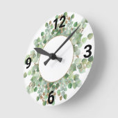 Sage Green Botanical White Gold WALL CLOCK Ronde Klok (Hoek)