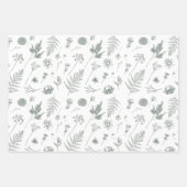 Sage Green Botanical Wrapping Paper Set (Voorkant)