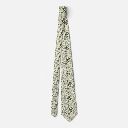 Sage Green Botanicals Groom Wedding Groomsmen  Stropdas (Achterkant)