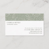 Sage Green Botanicals Real Estate Broker Greenery Visitekaartje (Achterkant)