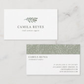 Sage Green Botanicals Real Estate Broker Greenery Visitekaartje (Voorkant / Achterkant)