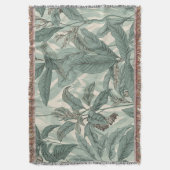Sage Green  Botanische Bladeren Patroon Deken (Voorkant Verticaal)