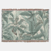 Sage Green  Botanische Bladeren Patroon Deken (Voorkant)
