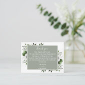 Sage Green Botanische Bloemen Huwelijk Dank u Plaatskaartje (Staand voorkant)