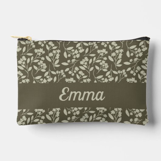 Sage Green Botanische Elegante Bloemen Etui (Voorkant)