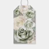 Sage Green Botanische Elegante Huwelijk Cadeaulabel (Achterkant)