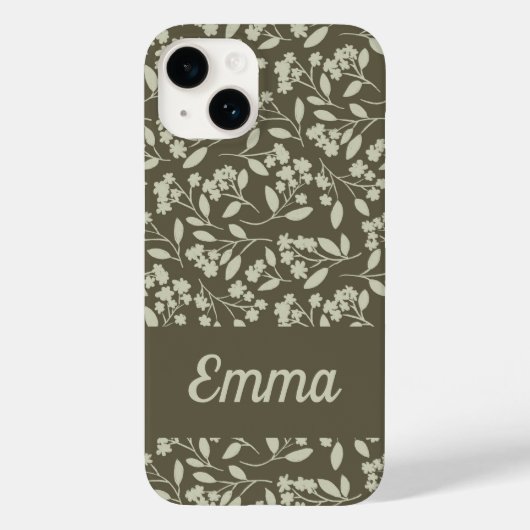 Sage Green Botanische Hand getrokken bloemen Case-Mate iPhone Case (Achterkant)