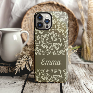 Sage Green Botanische Hand getrokken bloemen Case-Mate iPhone 14 Hoesje