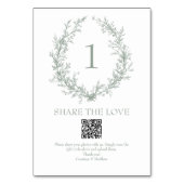 Sage Green Botanische Krans QR Code Foto delen Kaart (Achterkant)