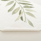 Sage Green Botanische Moderne Boho Gepersonaliseer Sherpa Deken (3/4)
