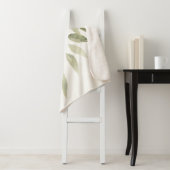 Sage Green Botanische Moderne Boho Gepersonaliseer Sherpa Deken (In situ)