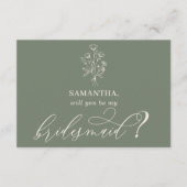 Sage green Bouquet... word jij mijn bruidmaid? Informatiekaartje (Voorkant)