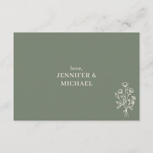 Sage green Bouquet... word jij mijn bruidmaid? Informatiekaartje (Achterkant)