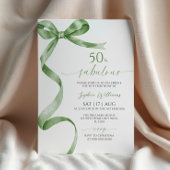 Sage Green Bow 50 & Fabulous Verjaardag Uitnodigin Kaart