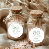 Sage Green Bow Baby shower Bedankt voor je komst Ronde Sticker