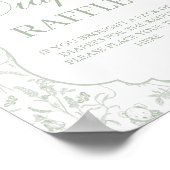 Sage Green Bow Baby shower Boy Luierteken Poster (Hoek)