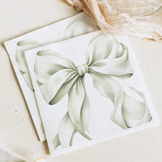 Sage Green Bow Baby Shower  Servet