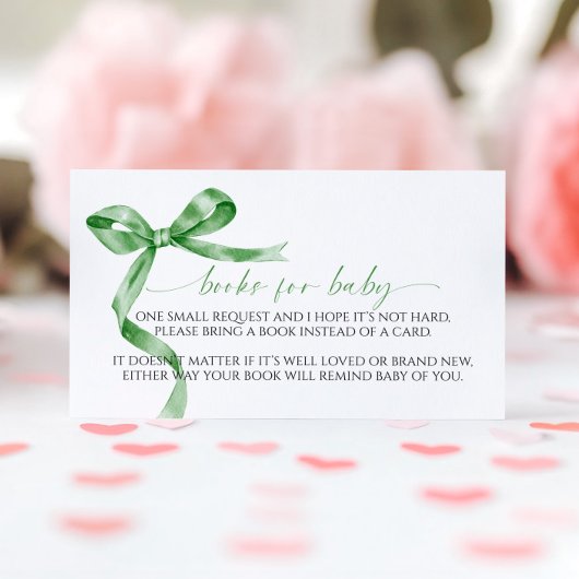 Sage Green Bow Book voor Baby Enclosure Kaart