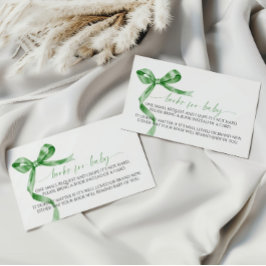 Sage Green Bow Book voor Baby Enclosure Kaart