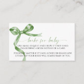 Sage Green Bow Book voor Baby Enclosure Kaart (Voorkant)