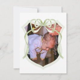 Sage Green Bow Crest Doop Dankjewel Kaart