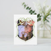 Sage Green Bow Crest Doop Dankjewel Kaart (Staand voorkant)